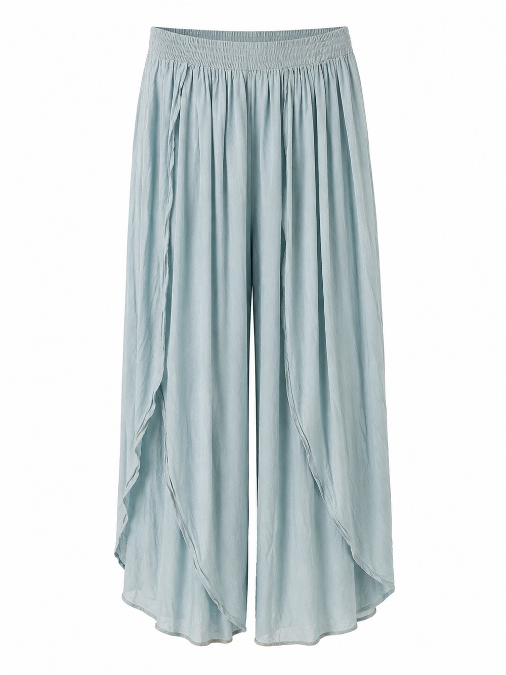 Raviya Light Blue Wide-Leg Layered Palazzo Pants